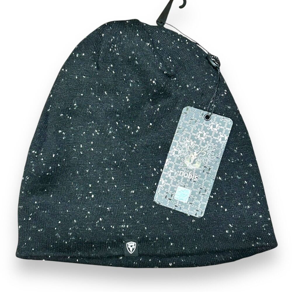 NWT Nobis Lil' Bring Back Beannie Hat Wool Blend Black Size 4-6x Kids Women